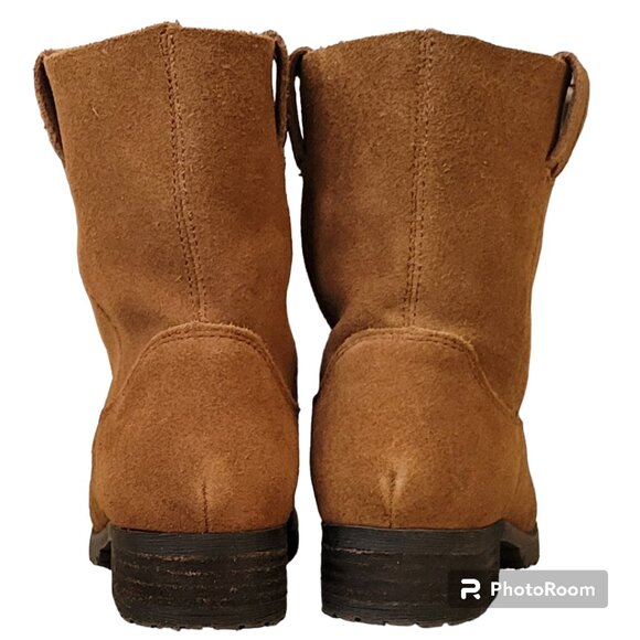 American Eagle Outfitters Genuine Suede Brown Camel Colored Bootie Boots NEW - Picture 5 of 15